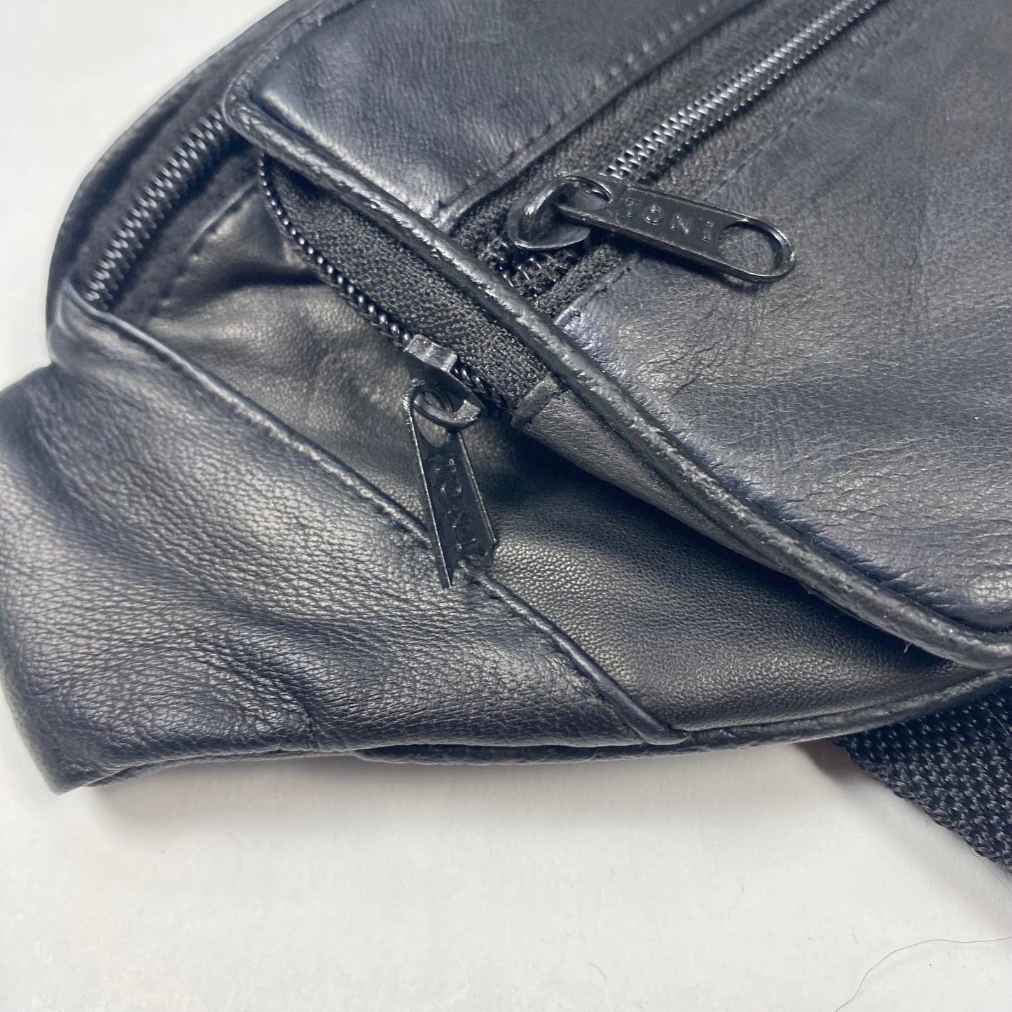 Black Leather Fanny Pack