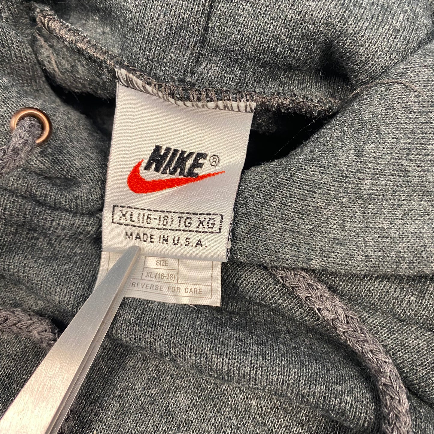 Vintage Nike Hoodie Grey - XL