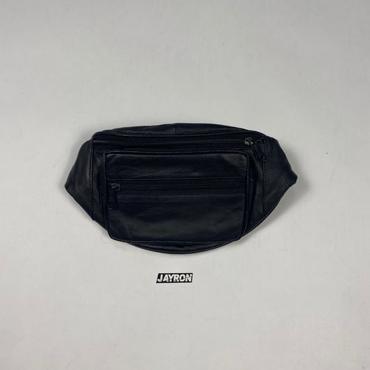 Black Leather Fanny Pack